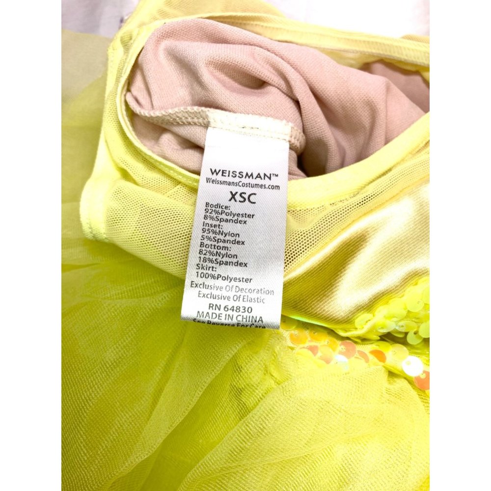 Weissman Yellow Sequin Dance Costume Girls Tutu Dress Stage Performance - Picture 5 of 6